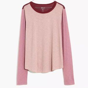 Madewell Pink and Burgundy Long Sleeve Tee